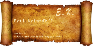 Ertl Kristóf névjegykártya
