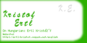 kristof ertl business card